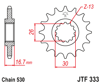 JT SPROCKETS gear wheel JTF333.16 (34716jt)